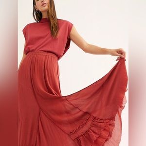 Free people one cypress ruffle skirt